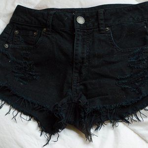 American Eagle Black Stretch Shorts